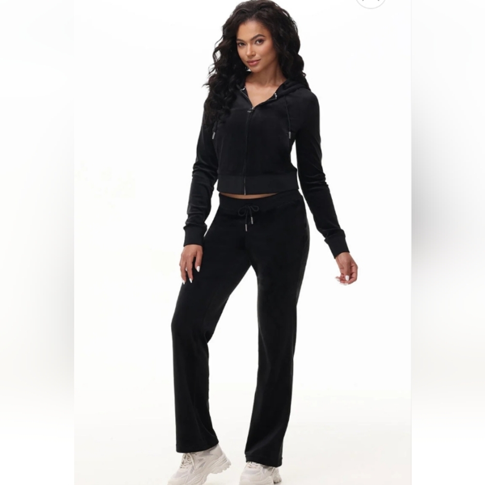 Pink Lady by Juicy Couture Black Velvet Jogger Set